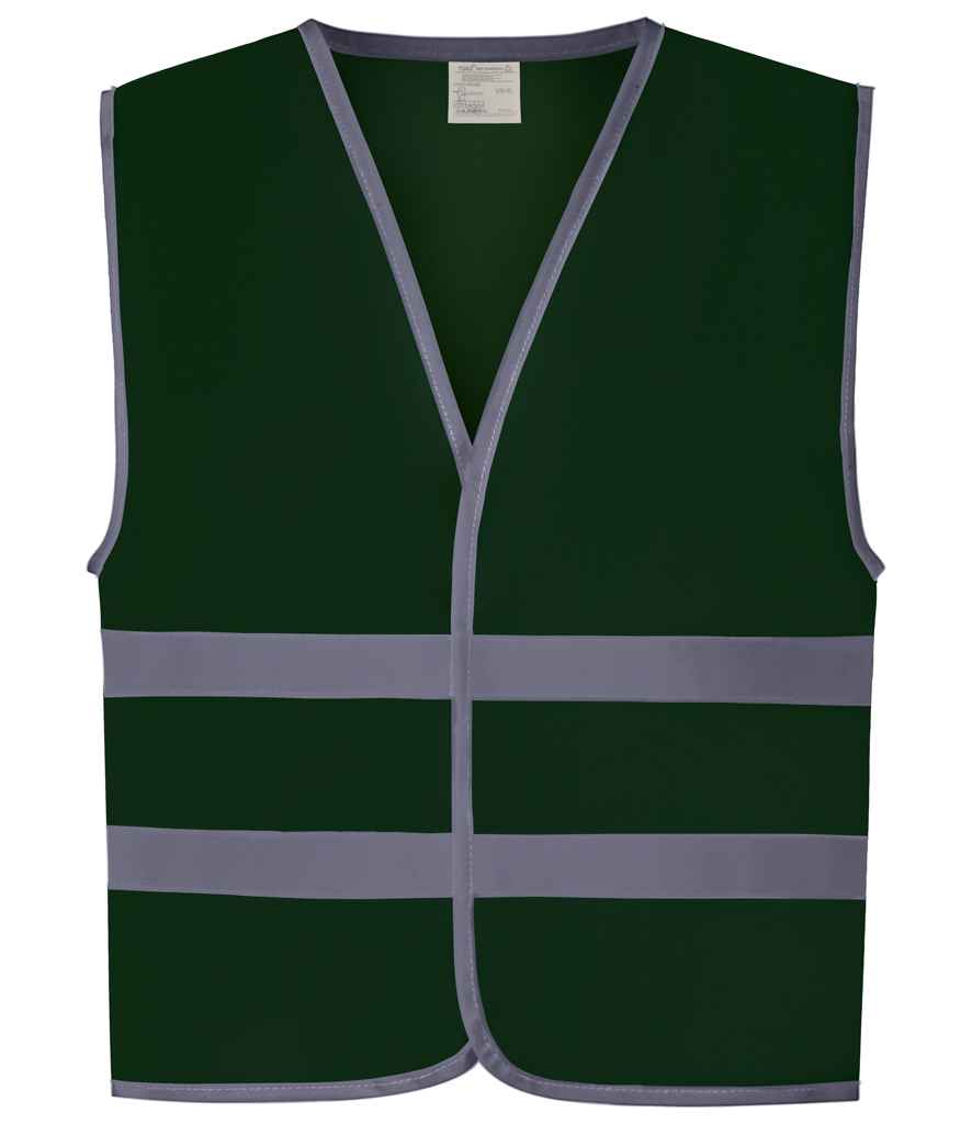 Yoko Kids Hi-Vis Two Band Waistcoat Paramedic Green