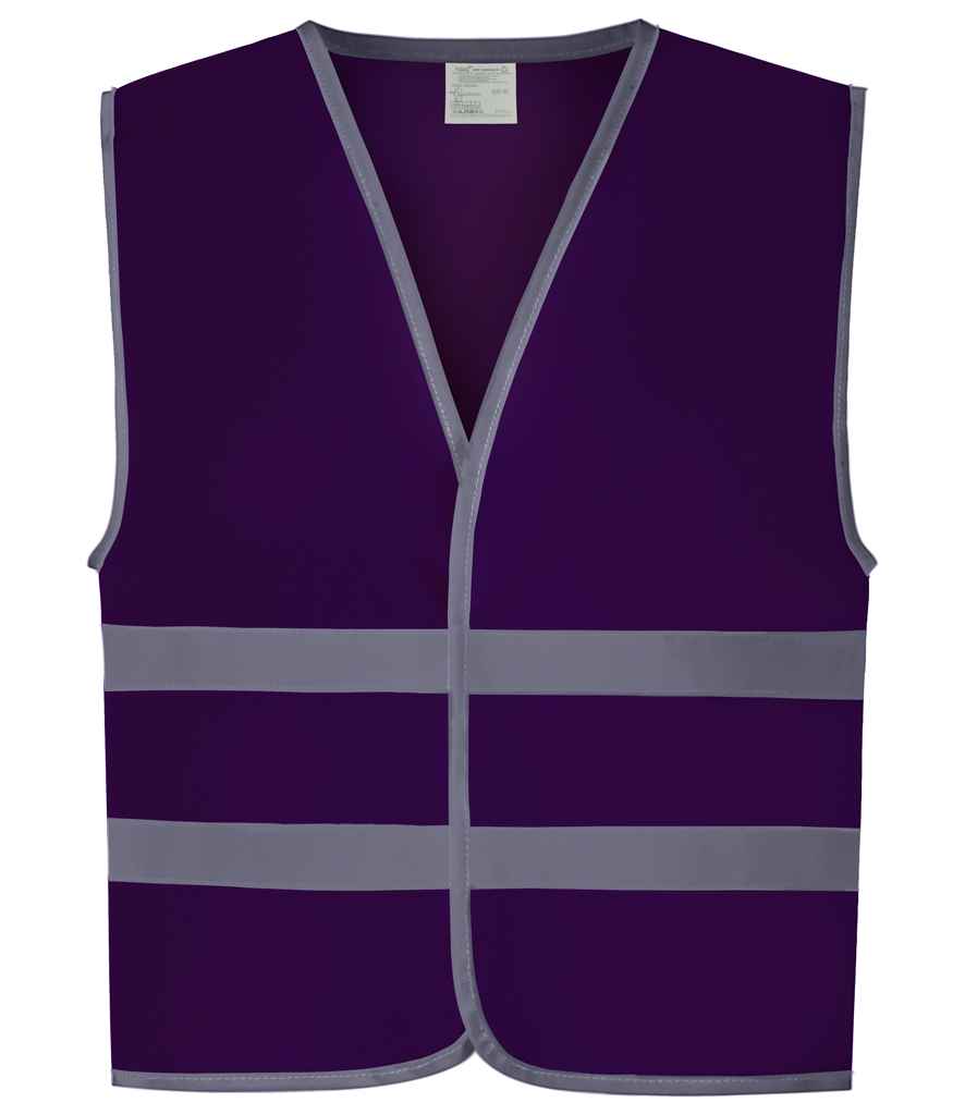 Yoko Kids Hi-Vis Two Band Waistcoat Purple