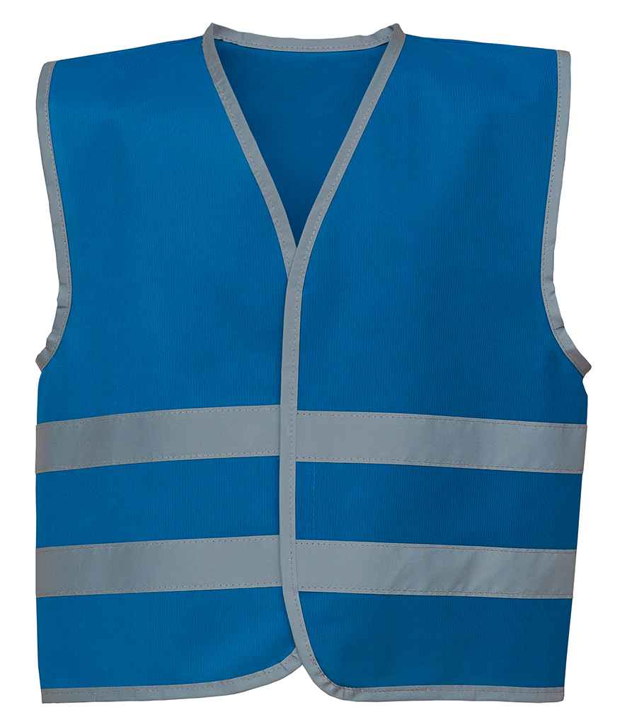 Yoko Kids Hi-Vis Two Band Waistcoat Royal Blue