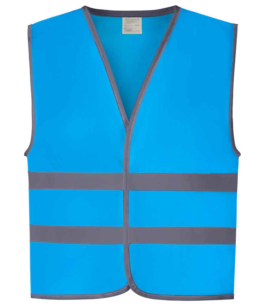 Yoko Kids Hi-Vis Two Band Waistcoat Sapphire Blue