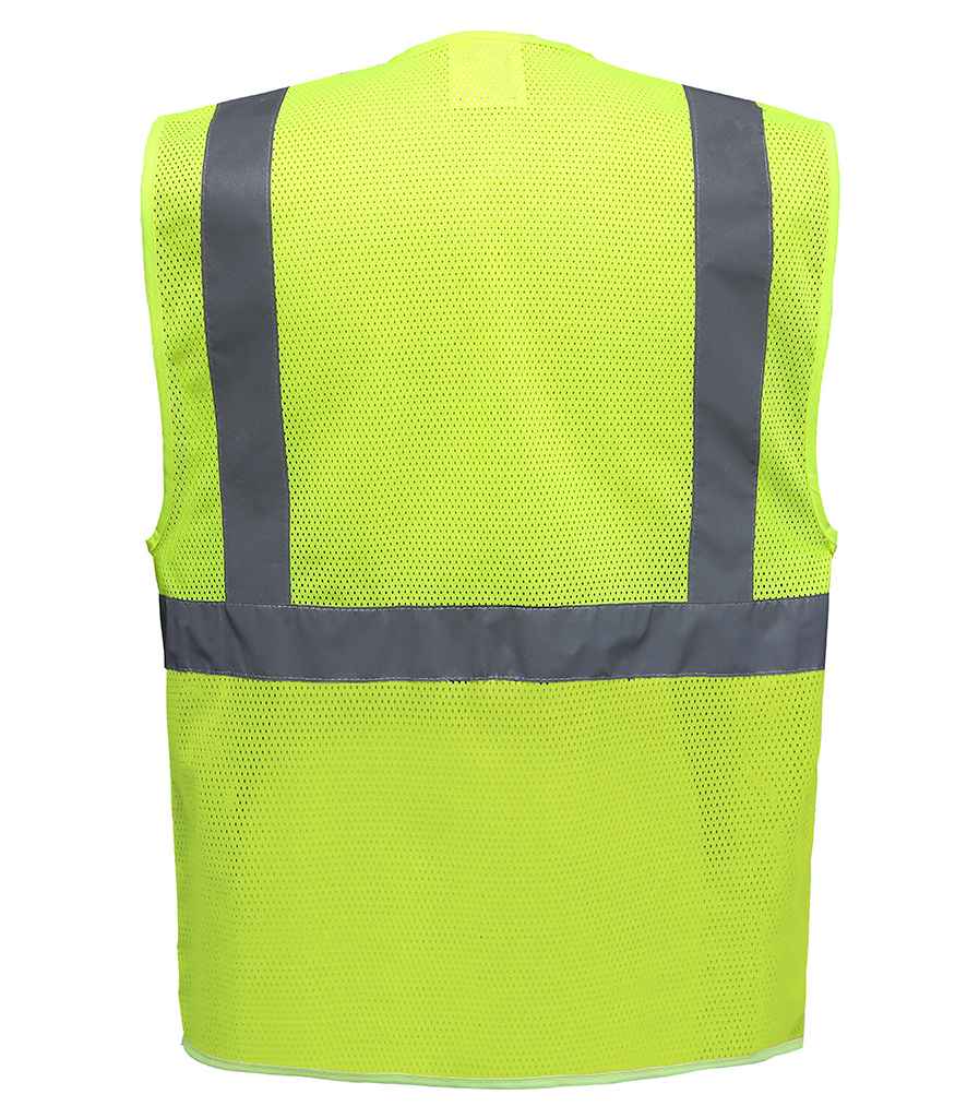 Yoko Hi-Vis Top Cool Open Mesh Executive Waistcoat | Yellow - Lancashire Teamwear