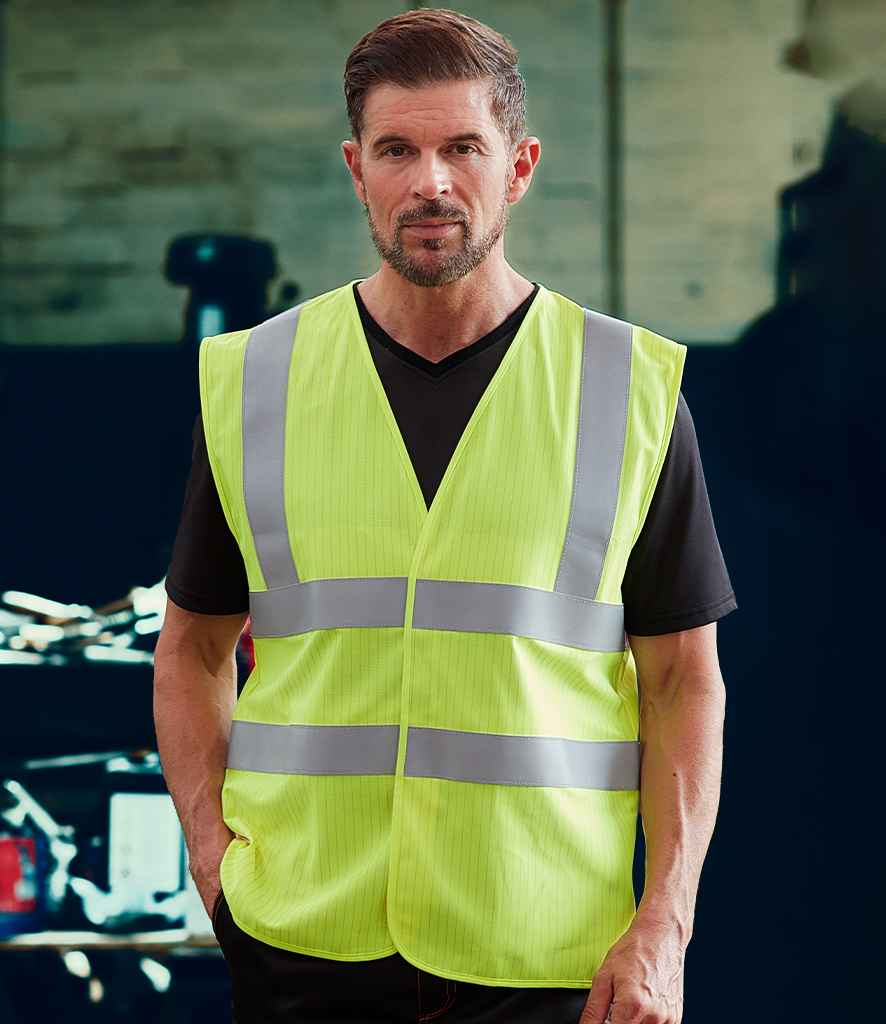 Yoko Hi-Vis Anti-Static Flame Retardant Waistcoat | Yellow - Lancashire Teamwear