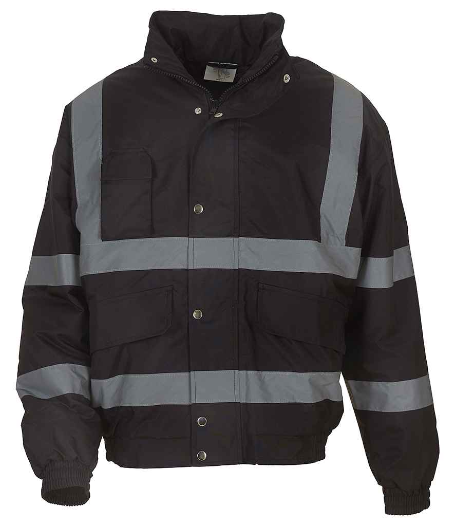 Yoko Hi-Vis Classic Bomber Jacket | Black - Lancashire Teamwear