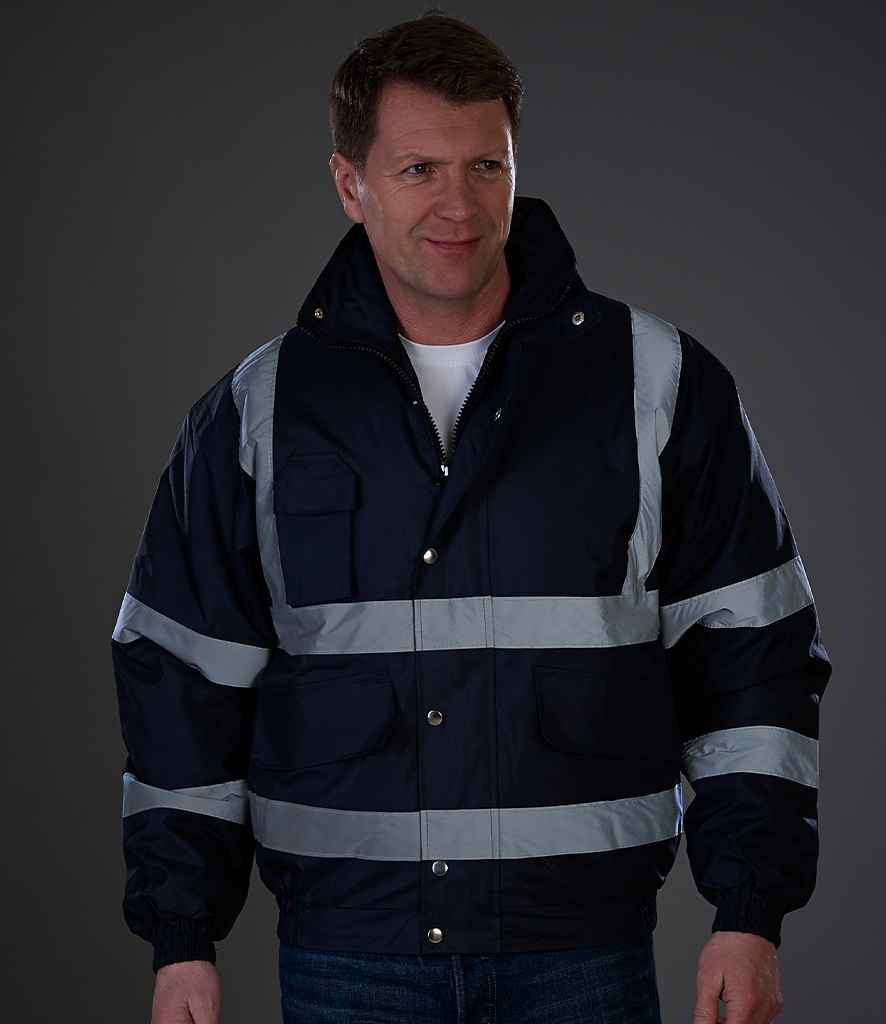 Yoko Hi-Vis Classic Bomber Jacket | Navy - Lancashire Teamwear