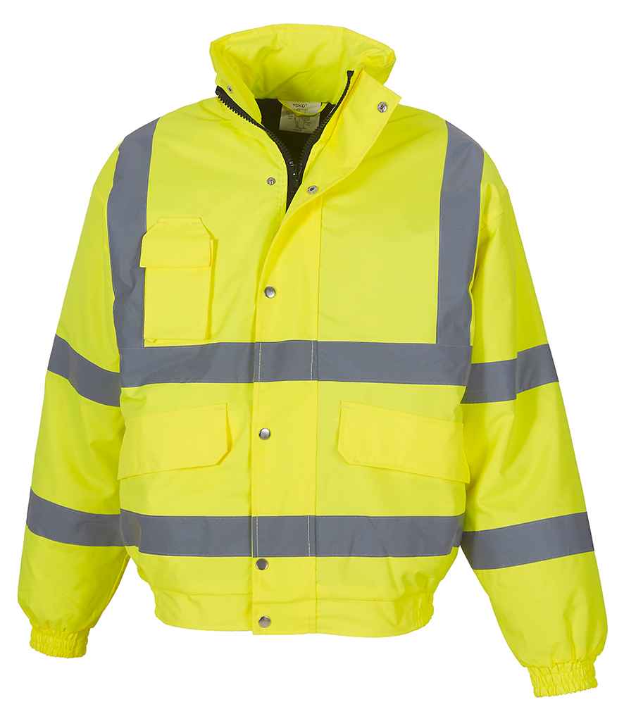 Yoko Hi-Vis Classic Bomber Jacket | Yellow - Lancashire Teamwear