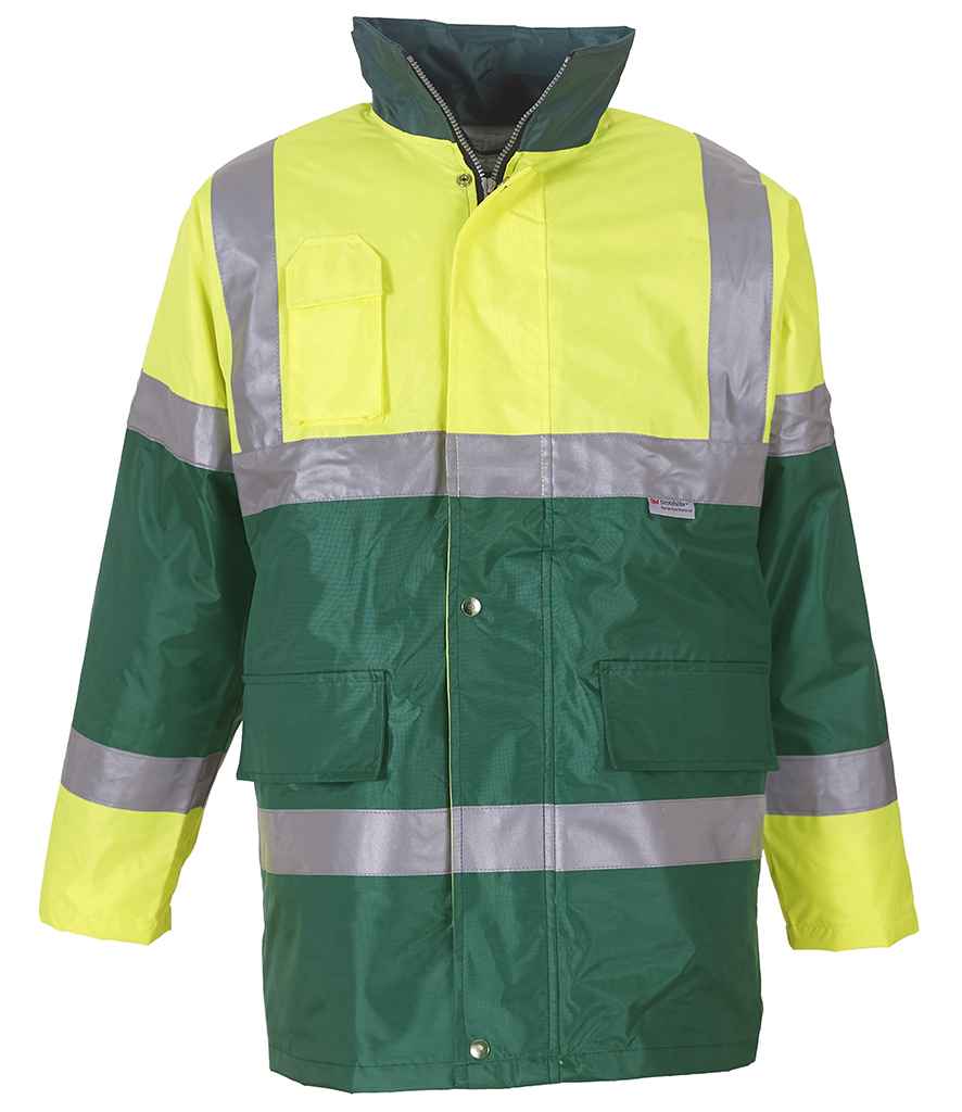Yoko Hi-Vis Contrast Jacket | Yellow/Paramedic Green - Lancashire Teamwear