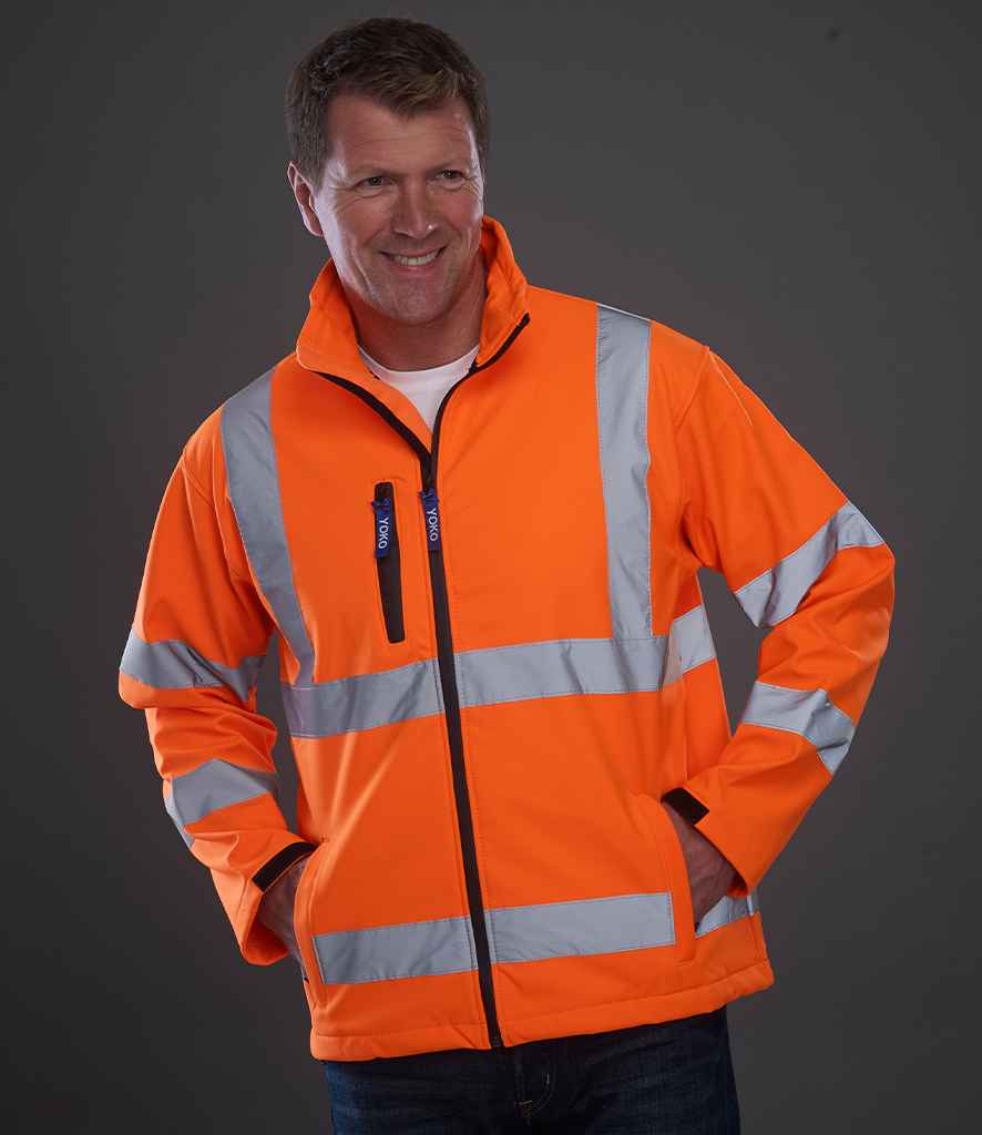 Yoko Hi-Vis Soft Shell Jacket | Orange - Lancashire Teamwear