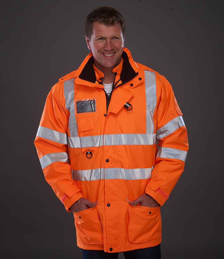 Yoko Hi-Vis Multi-Function 7-in-1 Jacket | Orange - Lancashire Teamwear