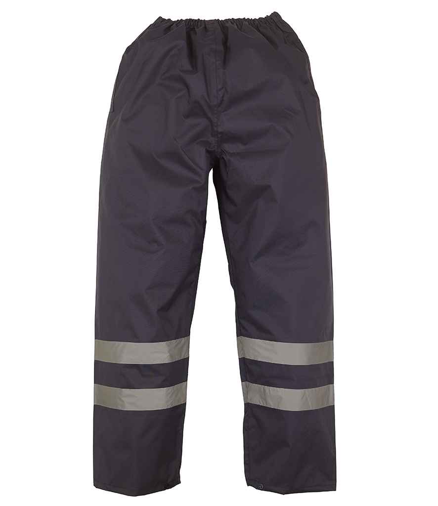 Yoko Hi-Vis Waterproof Overtrousers | Navy - Lancashire Teamwear