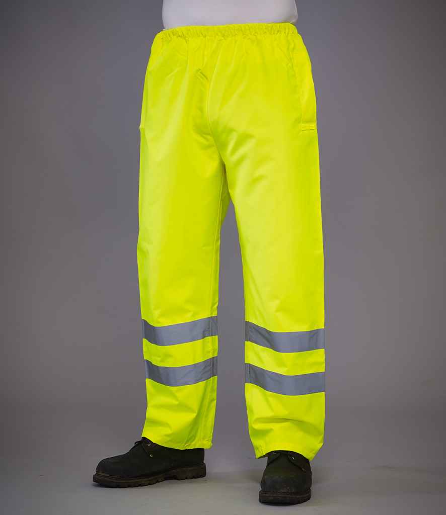 Yoko Hi-Vis Waterproof Overtrousers | Yellow - Lancashire Teamwear