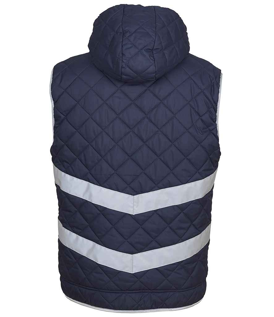 Yoko Hi-Vis Kensington Hooded Gilet | Navy - Lancashire Teamwear