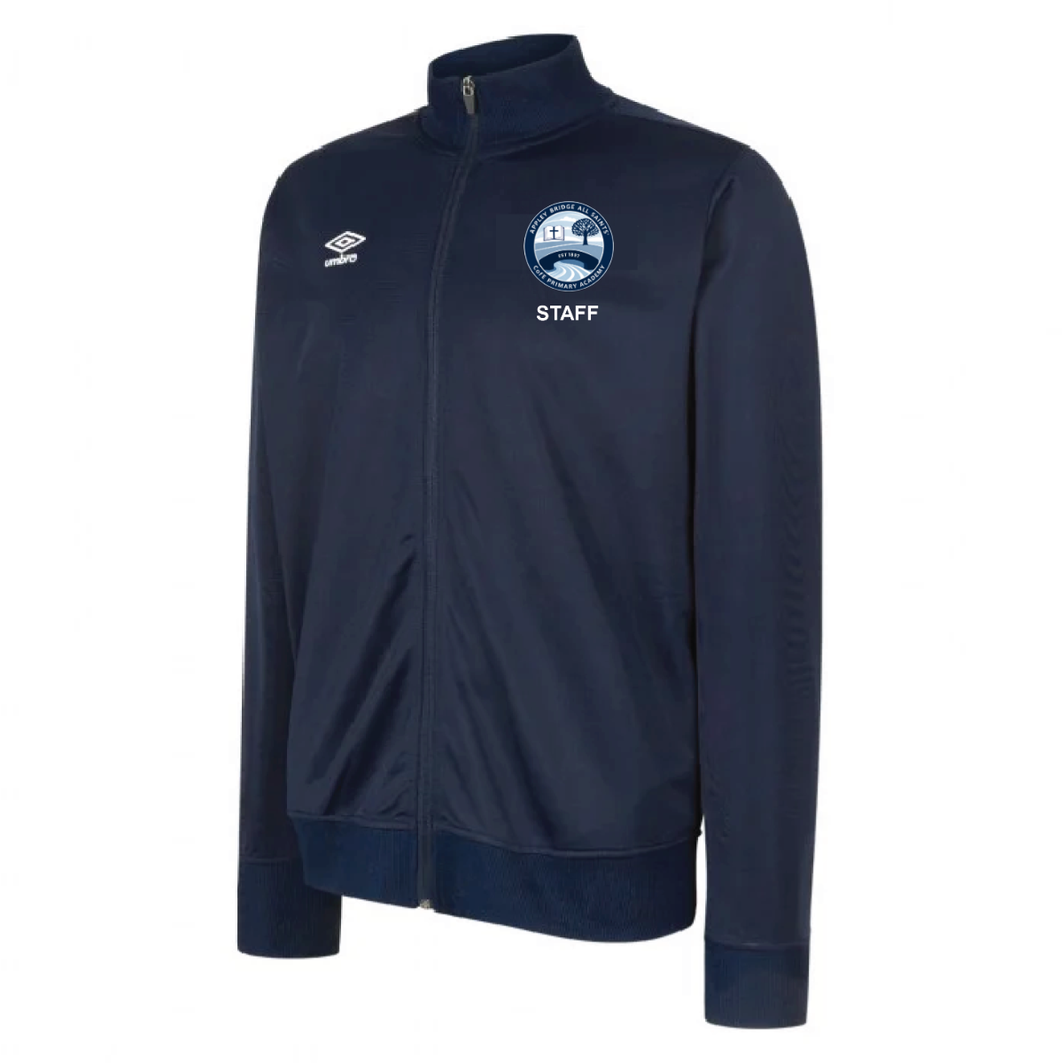 Appley Bridge All Saints Club Essential Knitted Jacket in Navy with embroidered school badge
