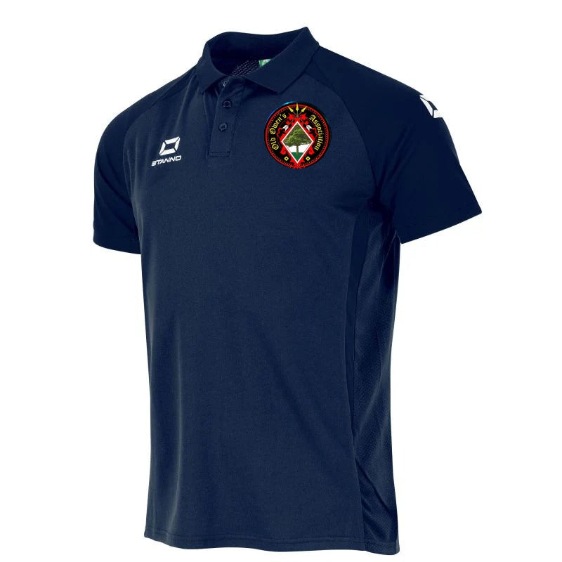 Old Owens Reserves Coaches Stanno Stadio Polo in Navy with club badge