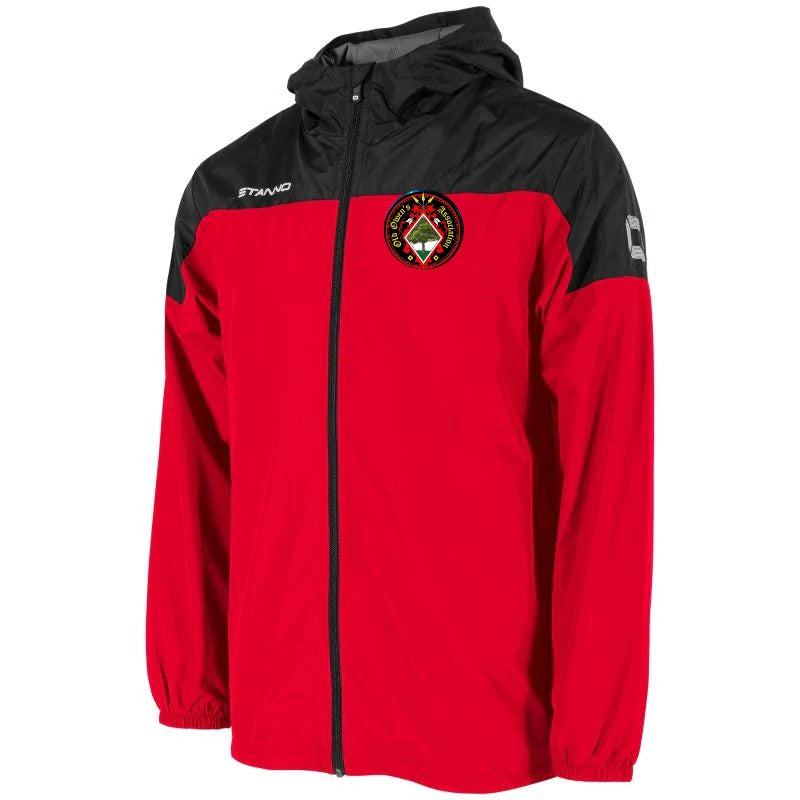 Old Owens Reserves Stanno Pride Windbreaker in Red/Black with club badge