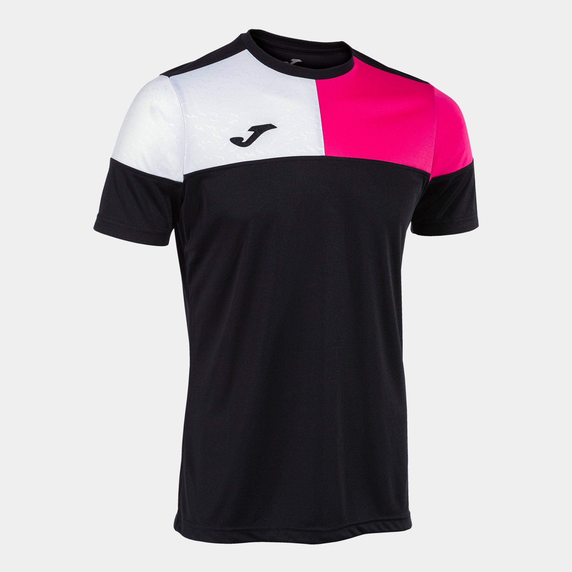Joma Crew V Short Sleeve T-Shirt Black Pink White