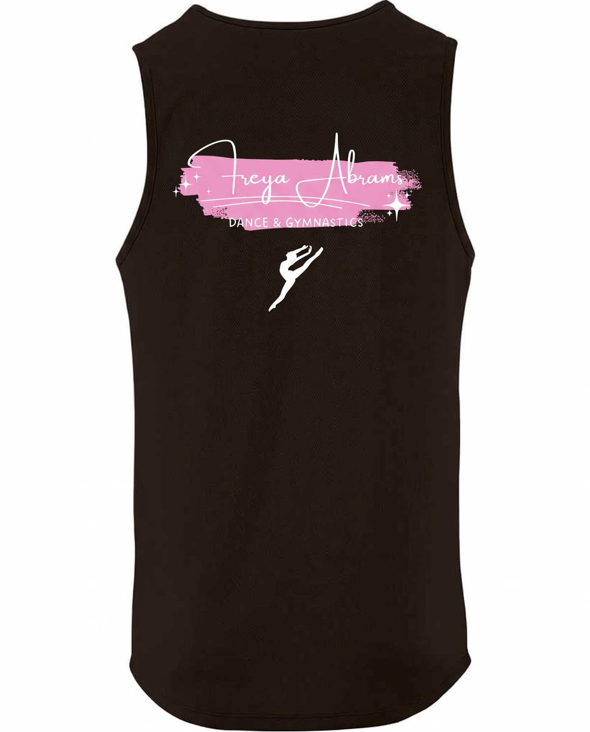 Freya Abrams Dance Tank Top – Black, back, full logo