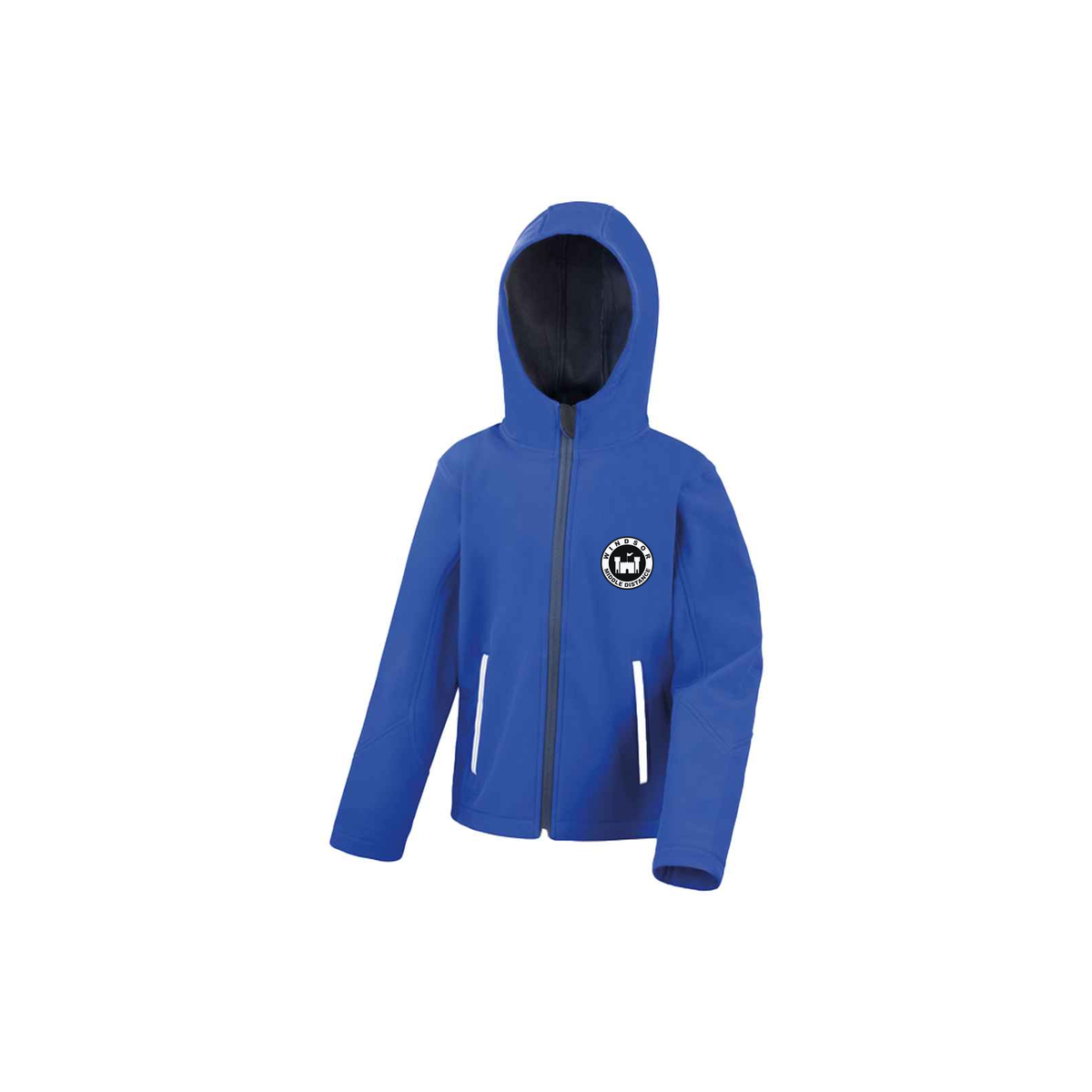 Windsor Middle Distance Result Core Kids Soft Shell Jacket in Royal Blue / Navy
